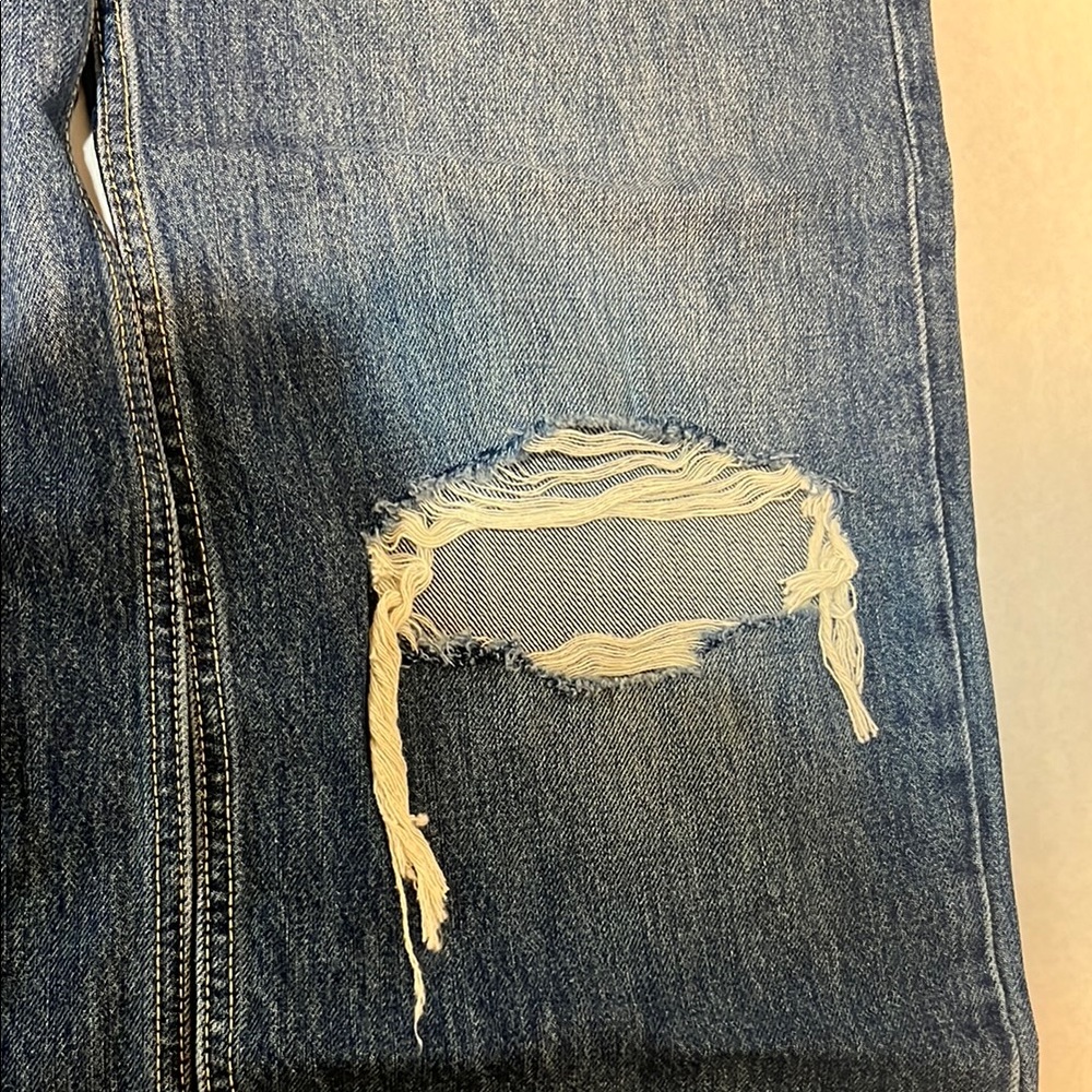Levi's Blue Straight Jeans with Knee Distressing size 29 - Picture 7 of 9